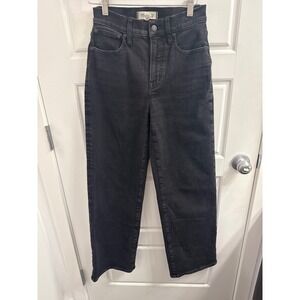 Madewell The Perfect Vintage‎ Wide-Leg Jean Faded Black High Rise Denim Size 25